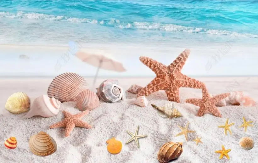 3d Пол пляжный стиль фото обои Гостиная Спальня Ванная самоклеющиеся |