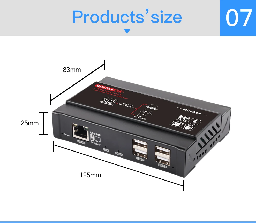HDMI KVM удлинитель 4 k@ 30 Гц по TCP IP поддержка гигабитный сетевой коммутатор PoE с EDID и 4 портами USB 2.0hub
