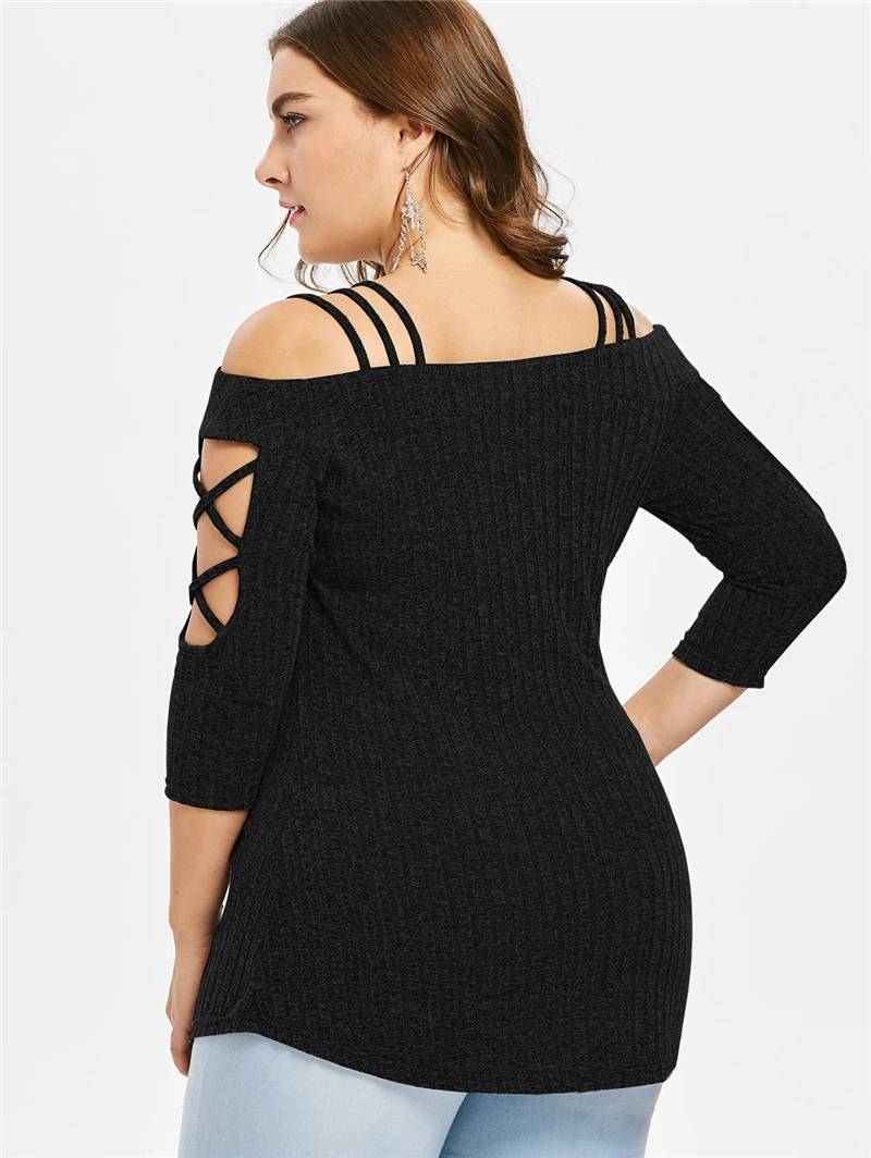 

IANLAN New Big Women's Slash Neck Tops Female Sexy off-the-shoulder T-shirt Big Girls Sweaters Standard EU Size IL00504