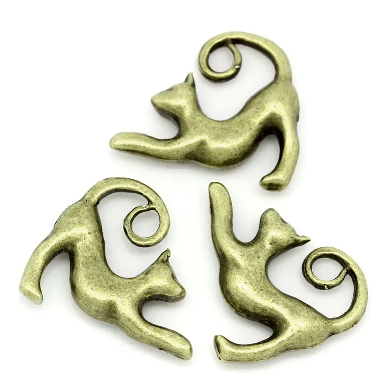 DoreenBeads подвески из металлического сплава в виде кота античные бронзовые 17 мм (5/8