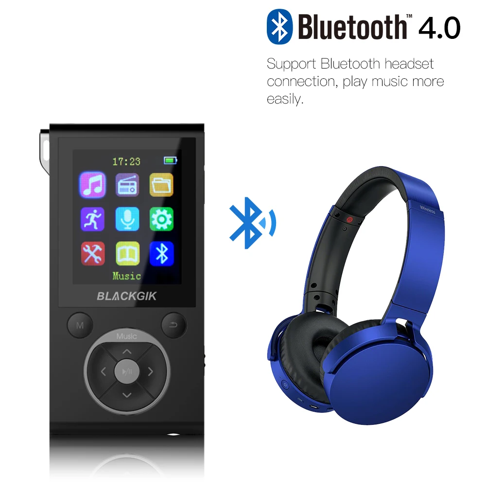 16 Гб MP3 плеер Bluetooth HiFi цифровой музыкальный без потерь Мини Портативный
