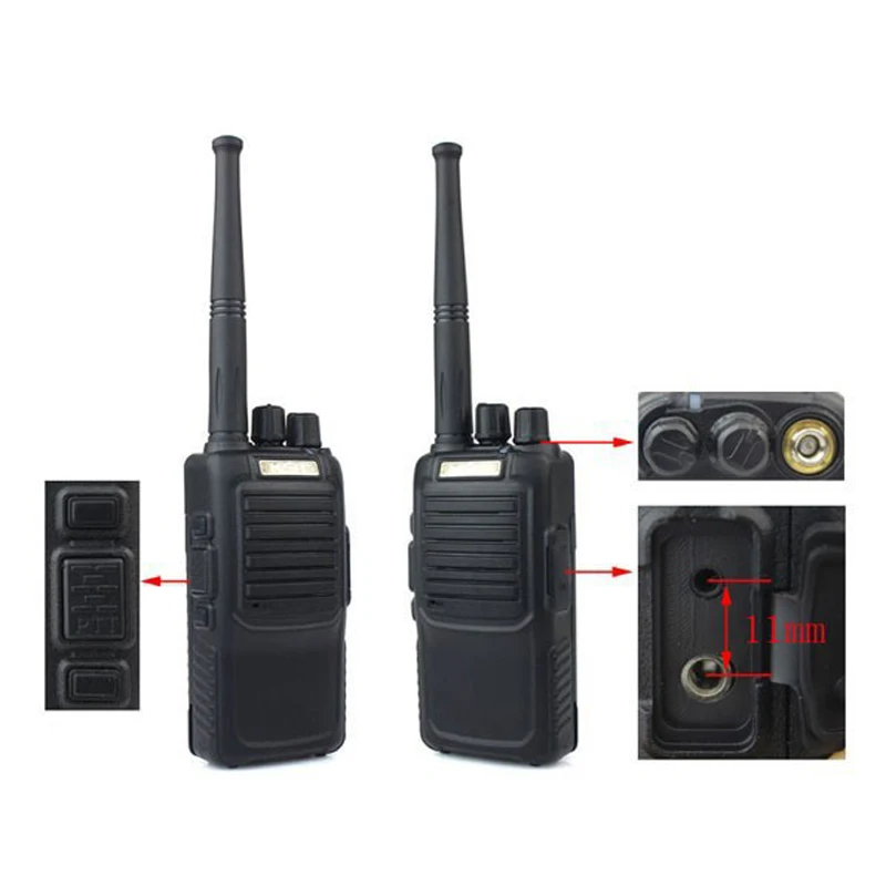 

10 шт в упаковке, новая двухстороннее радио KST K-666 черный иди и болтай Walkie Talkie UHF 400-470 МГц 8 Вт 16CH 3500 мАч VOX проводной с настраиваемым потоком возд...