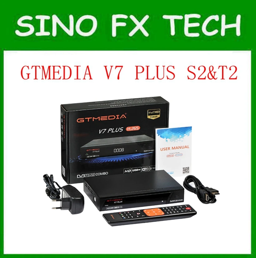 GTmedia V7 plus DVB S2 T2 декодер 1080P Full HD powervu TV рецептор H.265 4 значный светодиодный дисплей