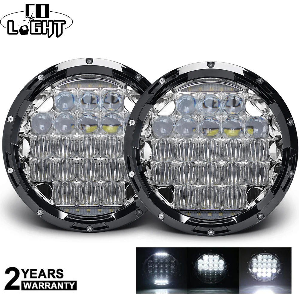 CO светильник 5D " светодиодный DRL H4 светодиодный налобный светильник s 105 Вт 7 дюймов светодиодный налобный светильник дальнего и ближнего света для Lada Niva 4x4 Hummer Jeep Wrangler 12 В 24 В