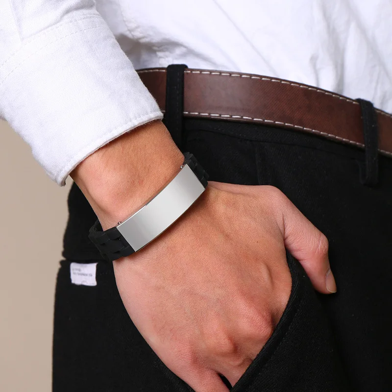 Женский браслет из полированной нержавеющей стали романтичный Силиконовый с