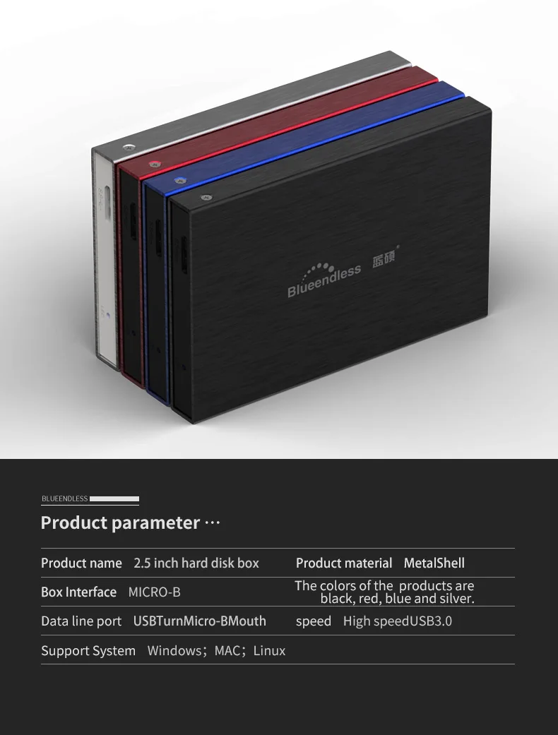 Алюминиевый корпус usb 3,0 для sata 2," Чехол для жесткого диска с высокой скоростью 5 Гбит/с для хранения внешних дисков для планшетов/ноутбуков/настольных компьютеров