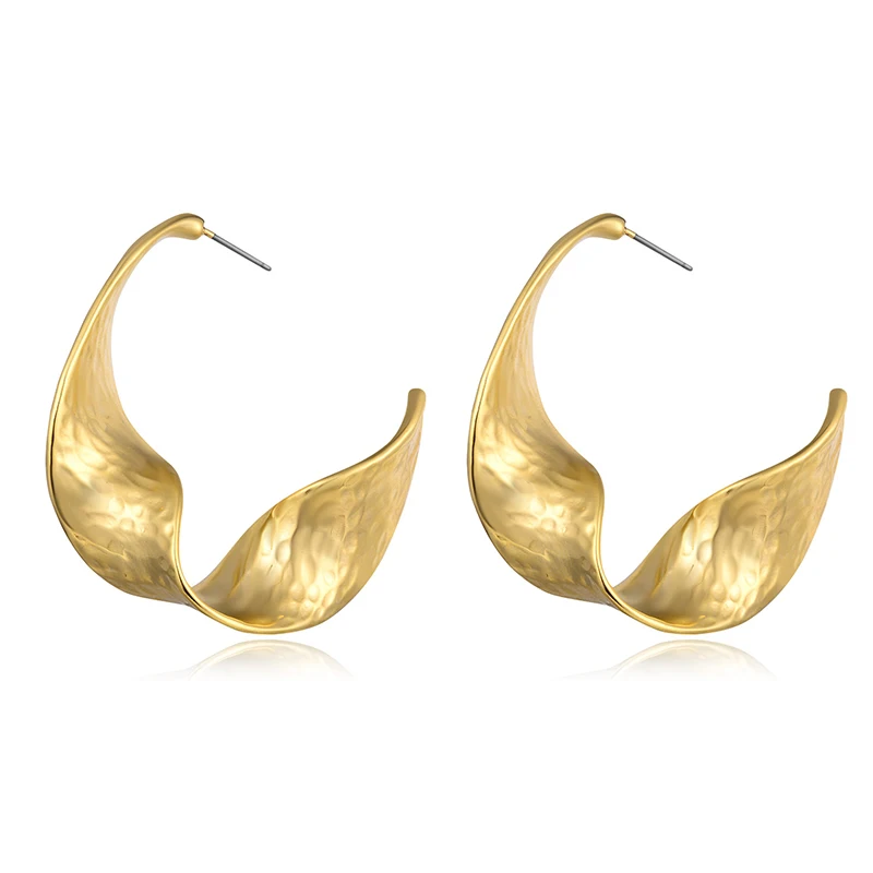 Женские круглые изогнутые серьги-кольца серьги из металлического сплава в стиле