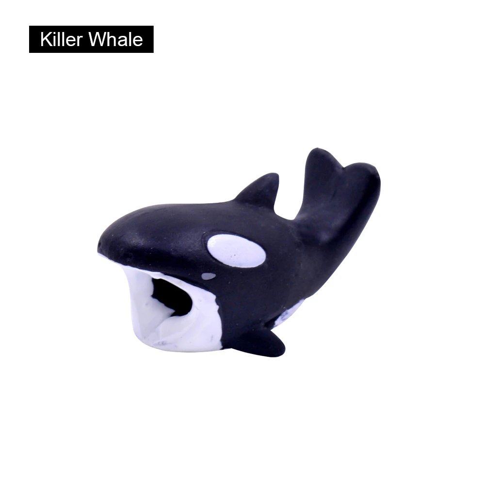 Killer Whale CHIPAL большой укус животных кабель протектор для iPhone USB органайзер для кабеля данных зарядное устройство моталки Chompers Акула панда мультфильм укусы - Цвет: Killer Whale