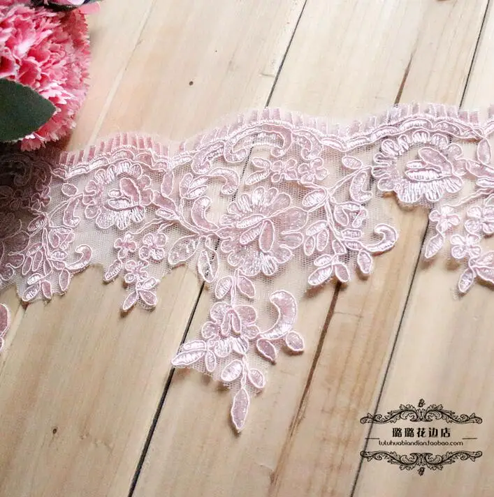 Горячая Распродажа 6 ярдов романтичное розовое свадебное платье кружевная