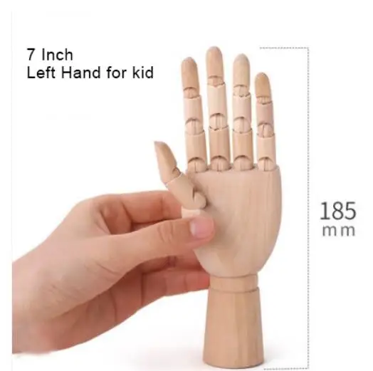 7inch-18.5cm-lefthan Деревянная кукольная Кукла Детская шарнирная игрушка подвижная ручная фигурка деревянная кукла гибкая модель подвижный человек художник Маленькая деревянная шарнирная кукла - Цвет: 7inch-18.5cm-lefthan
