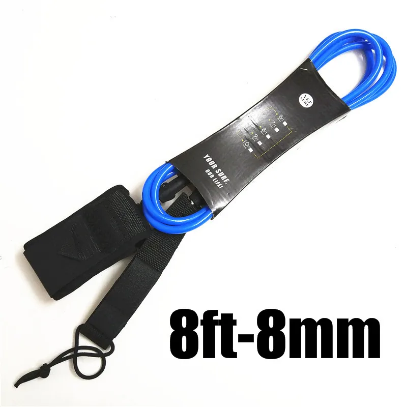 8ft-8mm blue 1 шт. прямой поводок 8 футов 8 мм для серфинга поводок Yep. surf супер сильная тесьма из неопрена Strape - Цвет: 8ft-8mm blue
