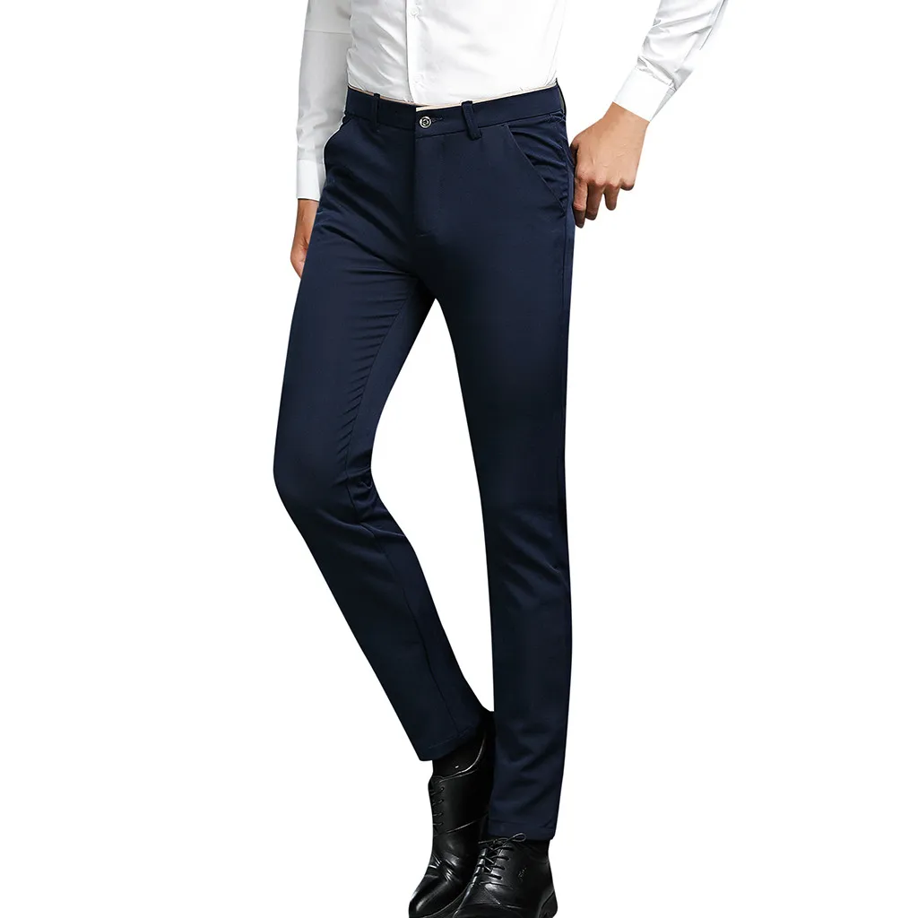 Модные деловые повседневные мужские брюки тонкие элегантные новые модные