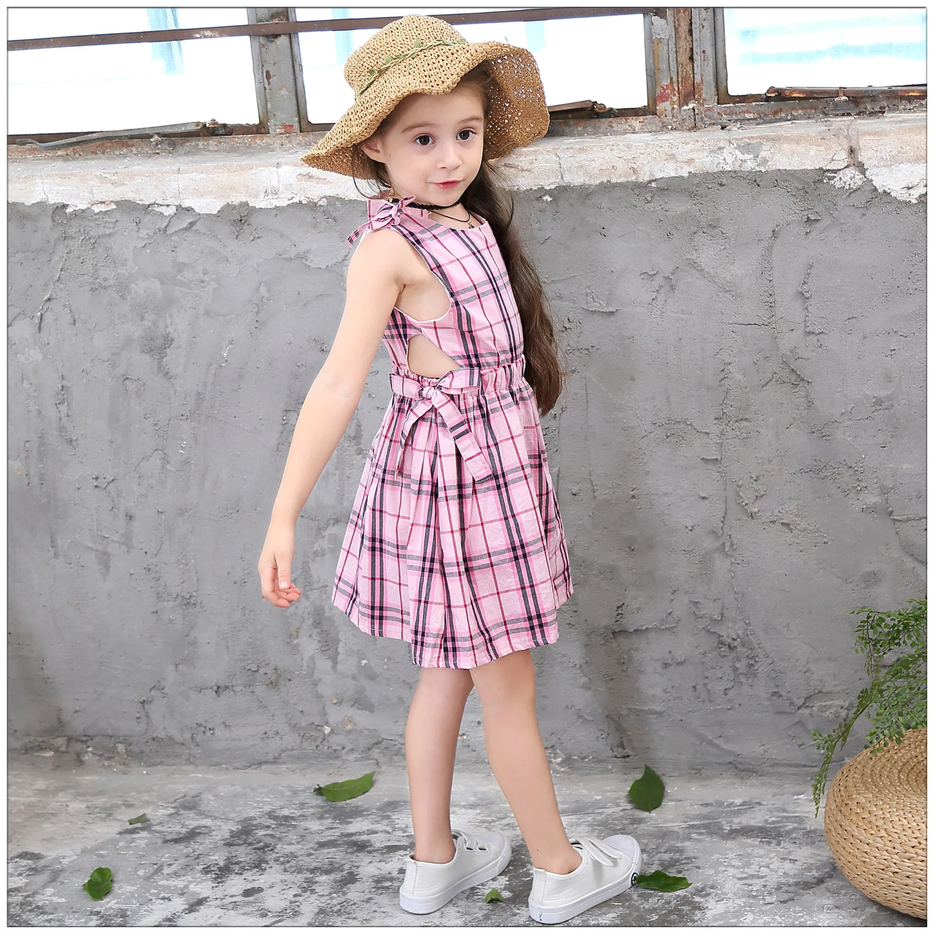 Toddler Girl Dresses Summer Plaid Cotton Kids Clothes for Girls Casual Princess School Children Costume For 2 4 6 8 10 12 Yrs | Детская