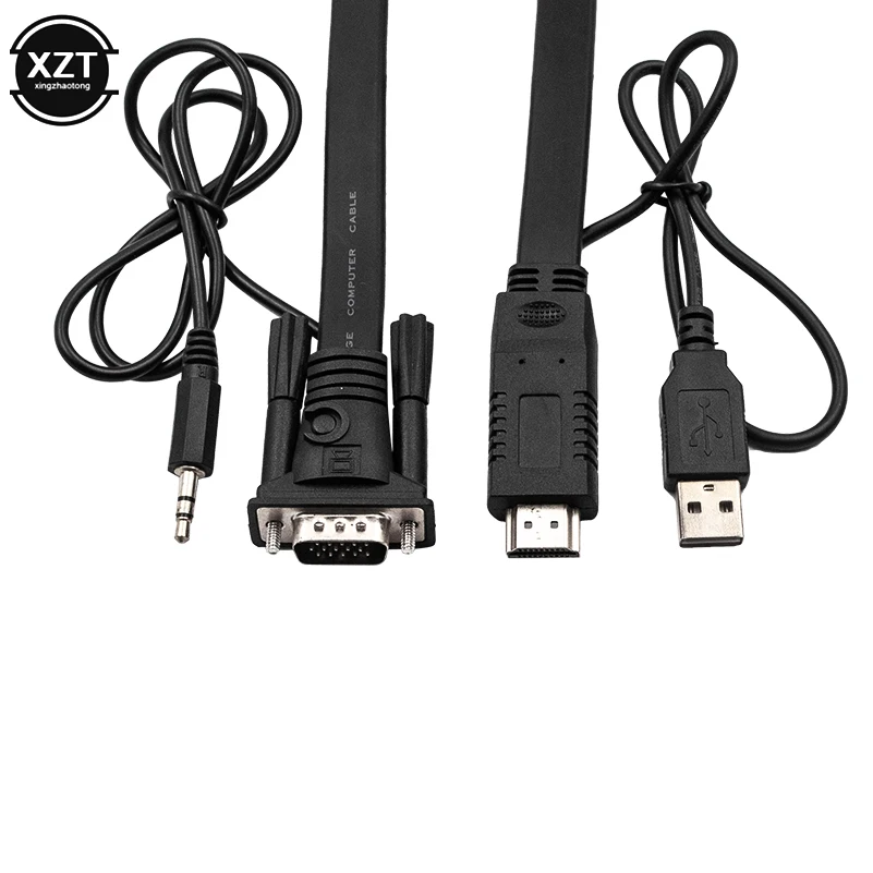 Новый HDMI в VGA конвертер кабель с 3 5 мм аудио адаптер питанием 1080P для Xbox 360 PS3