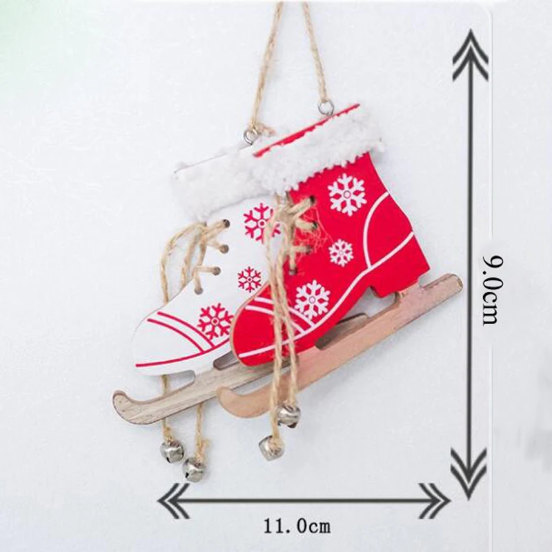 Christmas Painted Decorative Pendant Tree Innovative Skates Ski Shoes Home Door And Decorations | Дом и сад