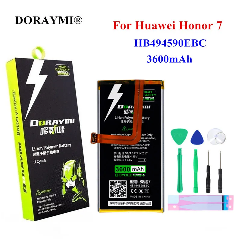 Аккумулятор DORAYMI HB494590EBC 3600 мАч для Huawei Honor 7 Glory PLK-TL01H ATH-AL00 Honor7 Замена телефона Bateria |