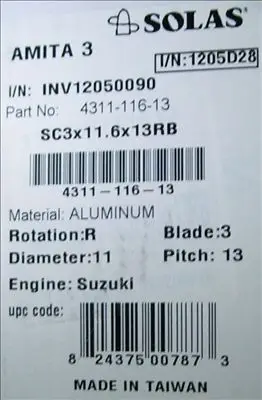 Пропеллер для Suzuki, подвесной лодочный мотор 40-55 hp высокого качества 13 дюймов 11,6*13