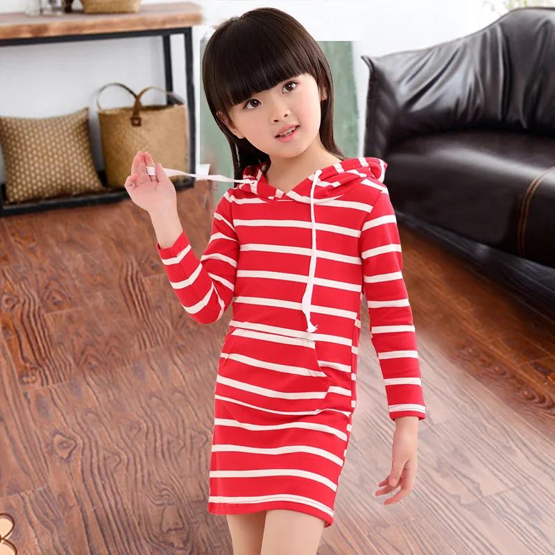 Детские спортивные платья для девочек с длинным рукавом темно-синие красные