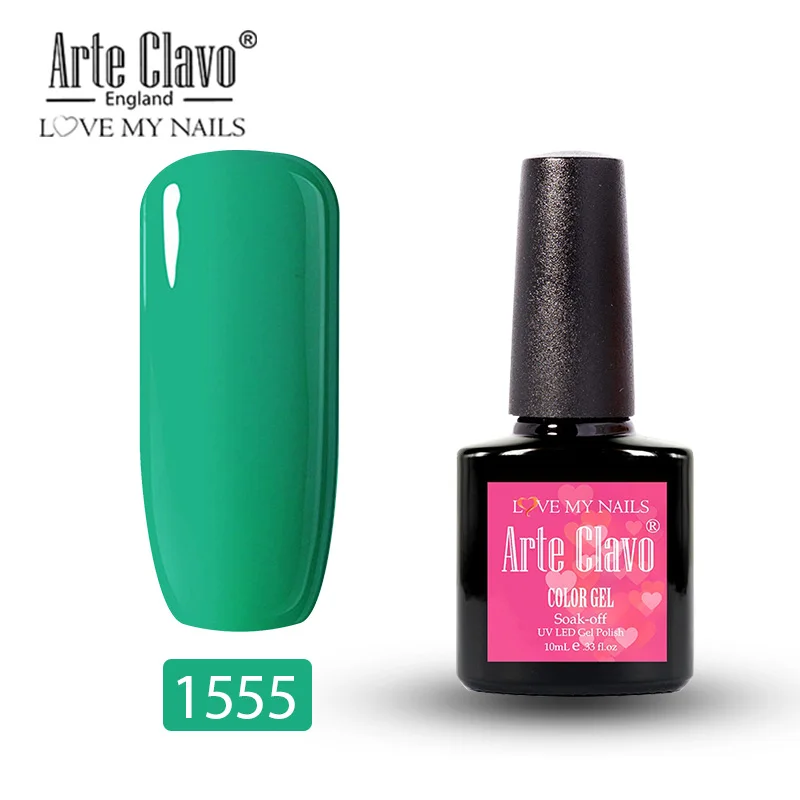 Arte Clavo 179 цветов УФ-гель для ногтей Полупостоянный Лаки ногти гель лак искусство светодиодный Лампа лак для ногтей замочить от УФ-гель лак - Цвет: 1555