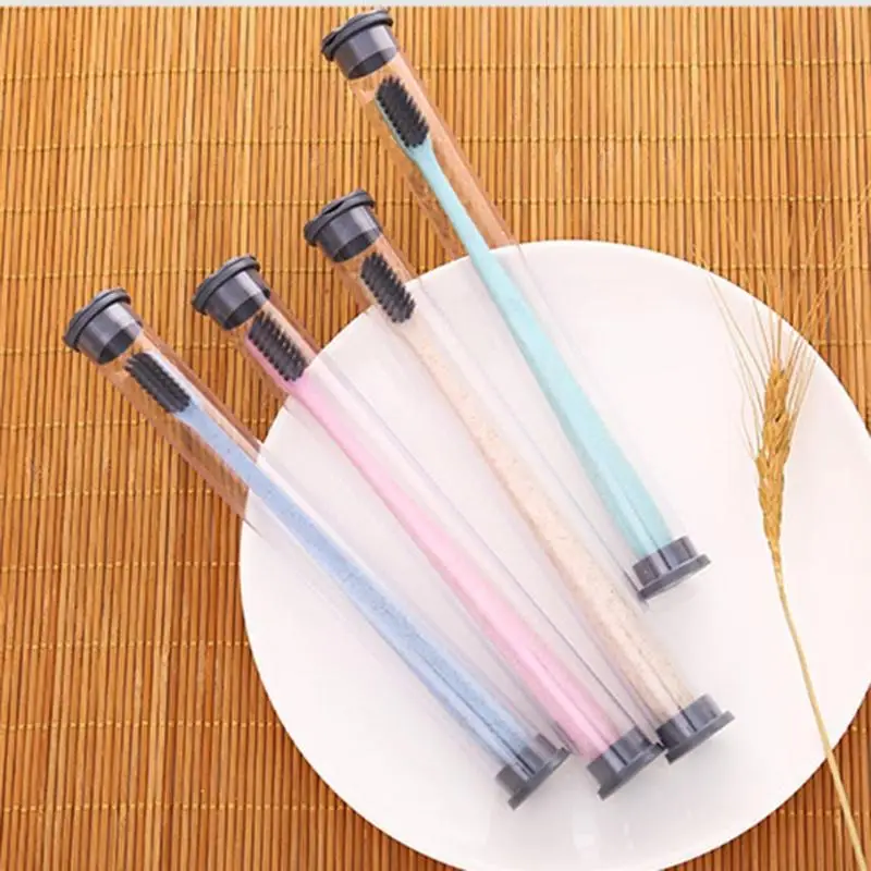 1 шт. портативная детская зубная щетка для взрослых Натуральный Бамбуковый Уголь