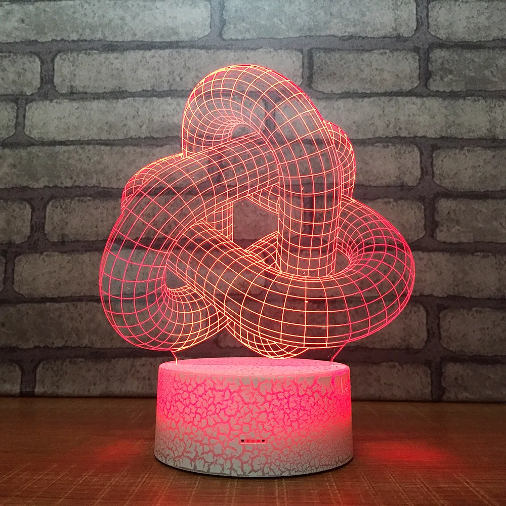 Подарочная индивидуализированная настольная лампа цветной 3d маленький ночник
