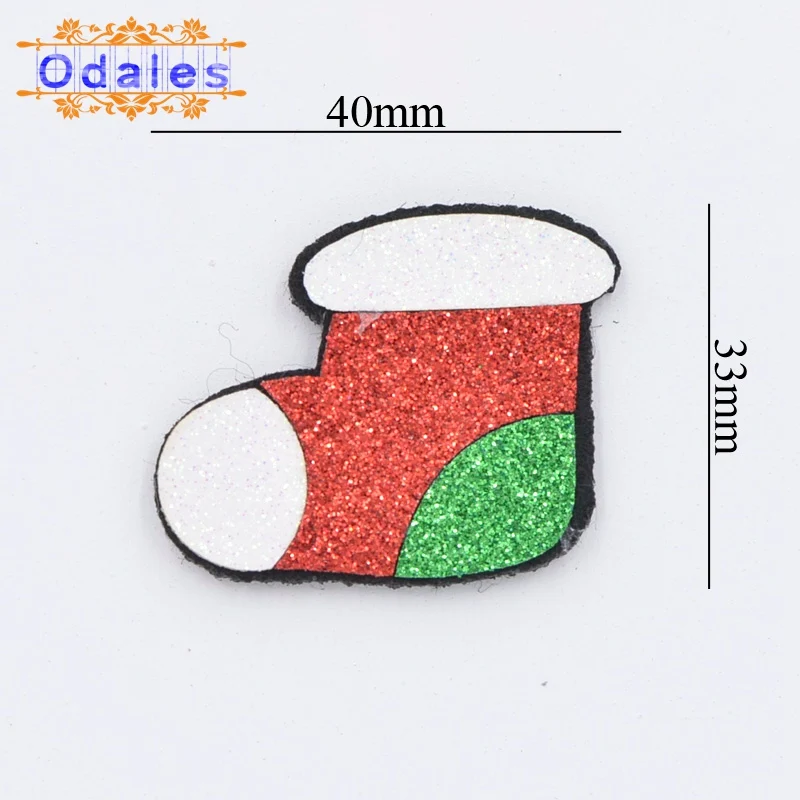 Christmas Stocking 24 шт Санта Клаус трость Рождественская елка/шляпа/Колокольчик/лося/чулок/Подарочная коробка Рождественские повязки на голову орнамент патчи рождественские вечерние реквизит декор - Цвет: Christmas Stocking