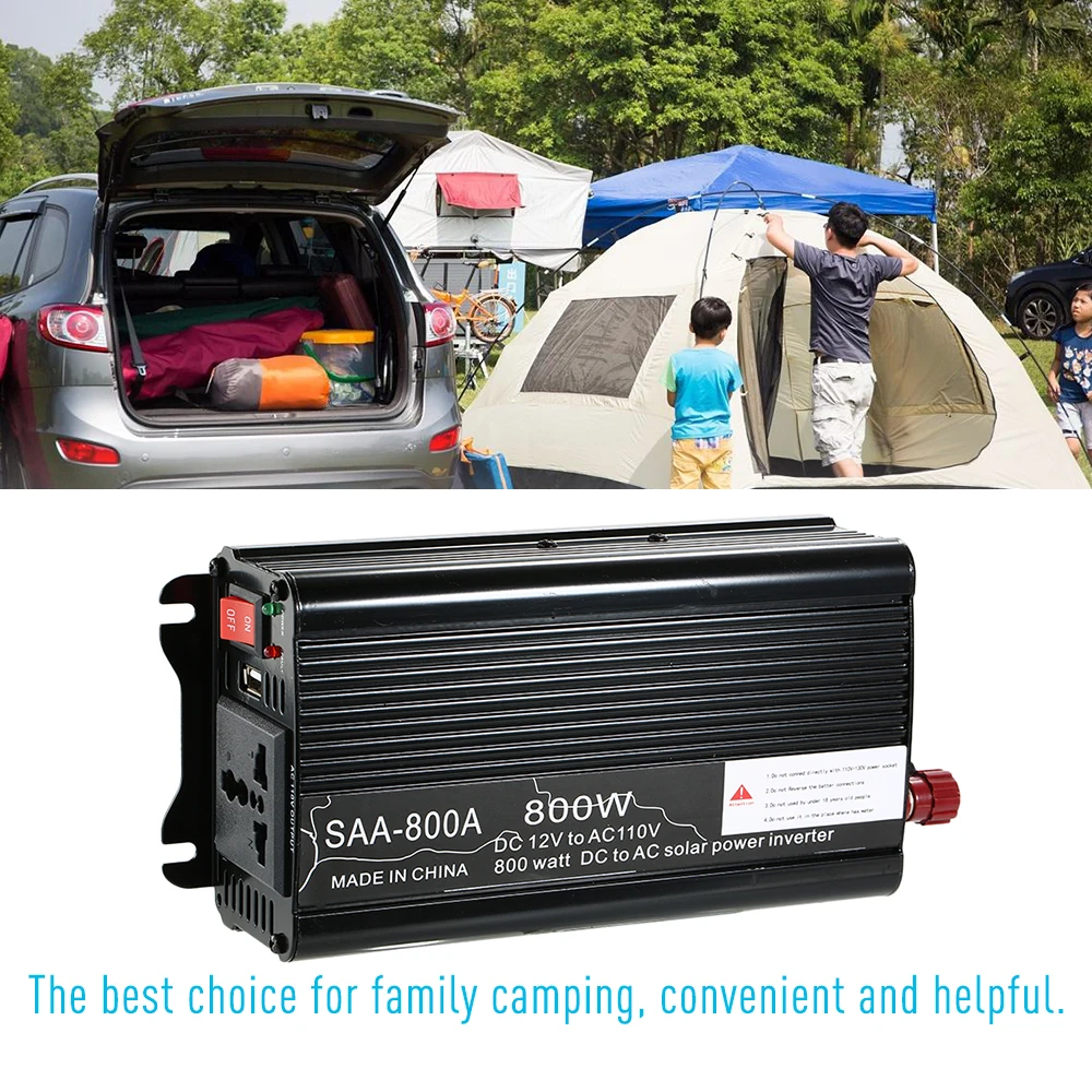 Автомобильный преобразователь напряжения 400W 800W DC12V к AC110V модифицированный