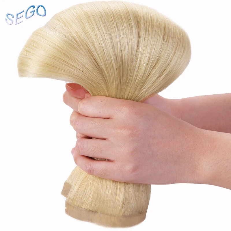 SEGO 16-2" 90-110 г, Пряди человеческих волос для наращивания бесшовные ленты ПУ могут варьироваться в зависимости от пожеланий клиента в Non-несекущиеся бразильские вьющиеся волосы Remy 8 шт./компл. Однотонная одежда