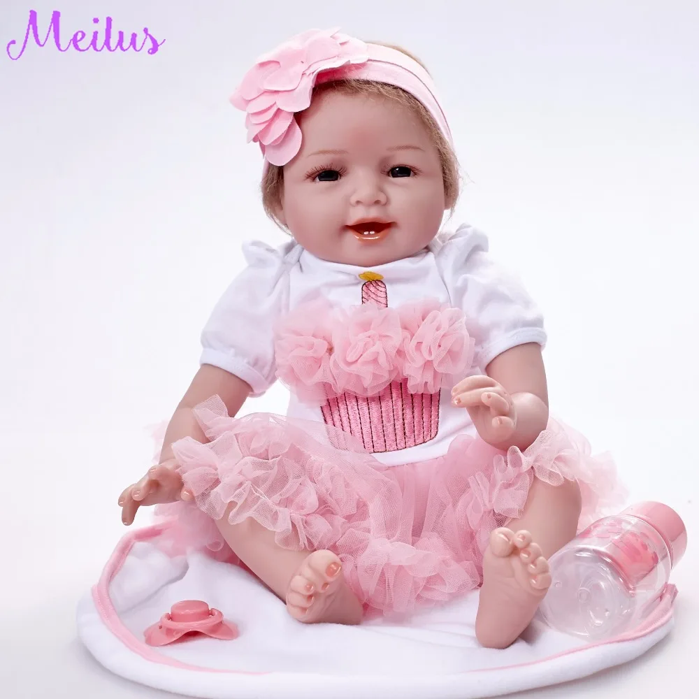 55 см Детские куклы силиконовая кукла-младенец девочка мальчик душ Раннее