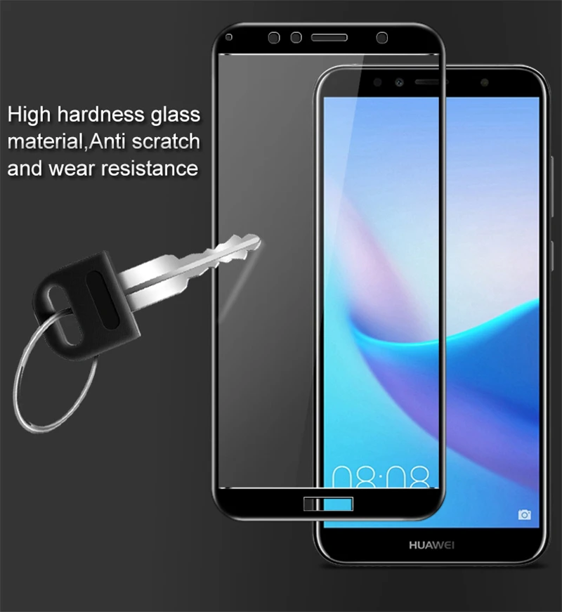Полноэкранное стекло Wolfsay для Huawei Honor 7C защита экрана (русская версия) закаленное 5
