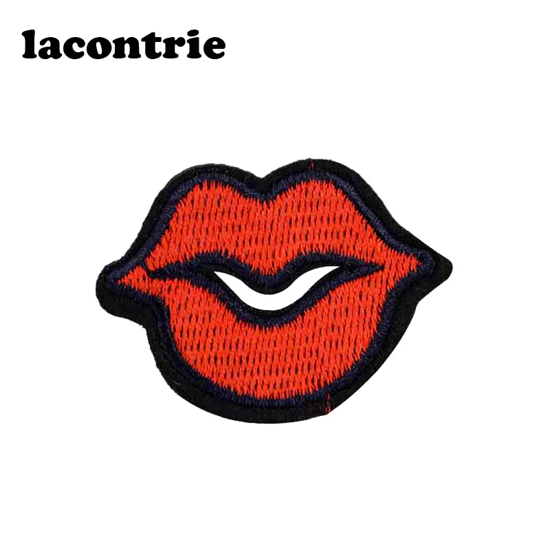 Красные губы патчи для одежды железо на Мода поцелуй вышитая нашивка аппликация