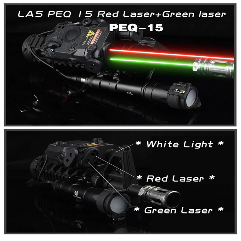 SEIGNEER Airsof Lazer LA-5C PEQ 15 UHP IR Зеленый лазерный фонарик Softair тактическая страйкбольная