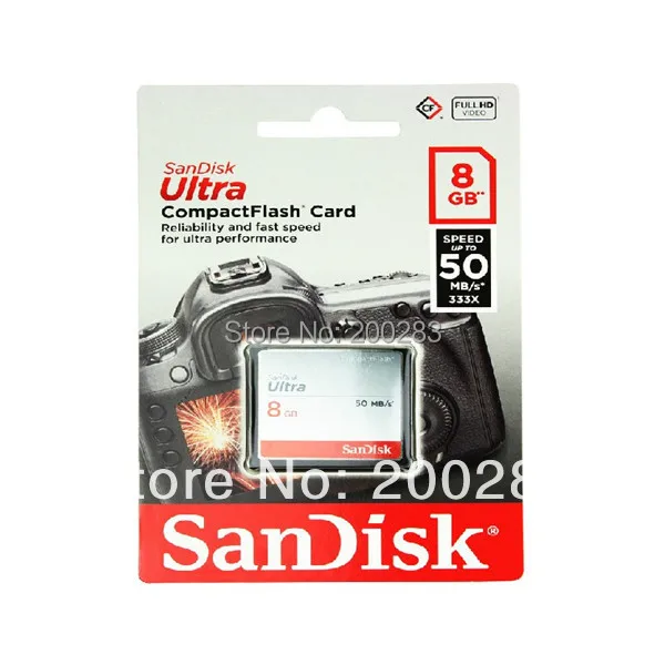 2014 Новый Оптовый SanDisk Ultra CompactFlash Карты Памяти Высокой Скорости 333X50 МБ/с CF карты DSLR