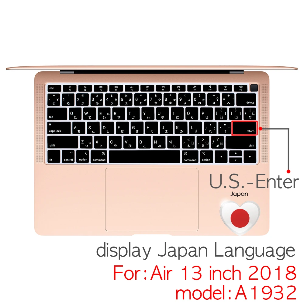 Японская версия клавиатуры чехол для ноутбука чехлы Macbook air13 A1932 Япония |