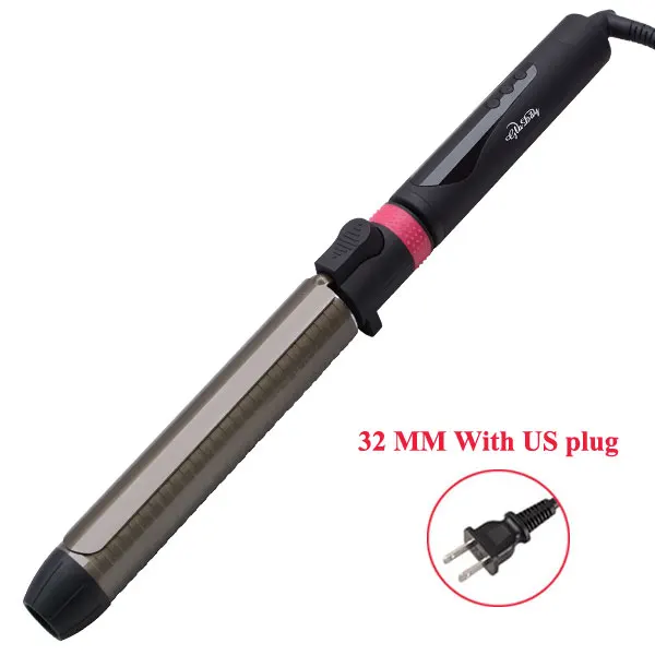 32mm with US plug Профессиональные керамические щипцы для завивки волос вращающиеся щипцы для завивки ЖКД щипцы для завивки волос Инструменты для укладки волос 110-240 В - Цвет: 32mm with US plug