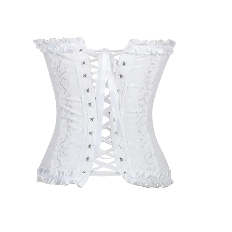 XS 7XL пикантные Белый сатин кости на шнуровке корсет в стиле стимпанк сексуальные