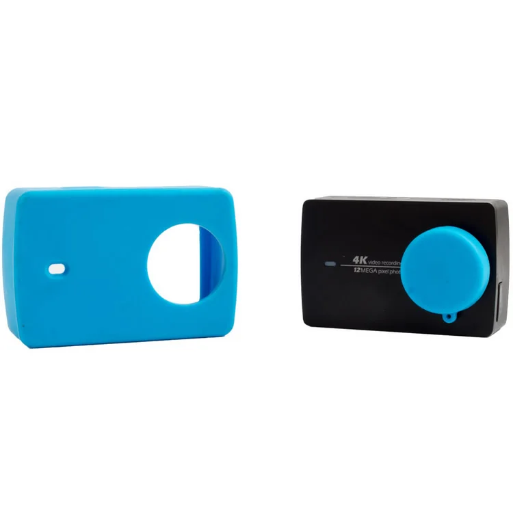 blue Защитный силиконовый чехол-накладка для Xiaomi yi 4k Action Sport, крышка объектива камеры, хорошее качество - Цвет: blue