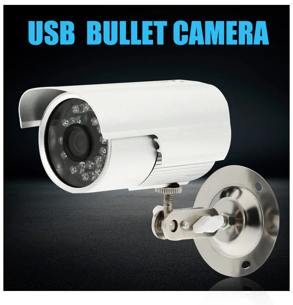 Видеонаблюдения Пуля Открытый Водонепроницаемый DVR USB Камера 600TVL ИК ночного видения безопасности Micro SD/TF Регистраторы Камера+ Камера кронштейн
