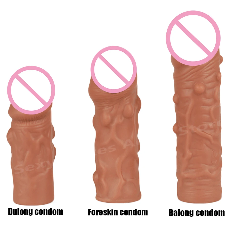 Многоразовый мужской фаллоимитатор усилитель реалистичные презервативы