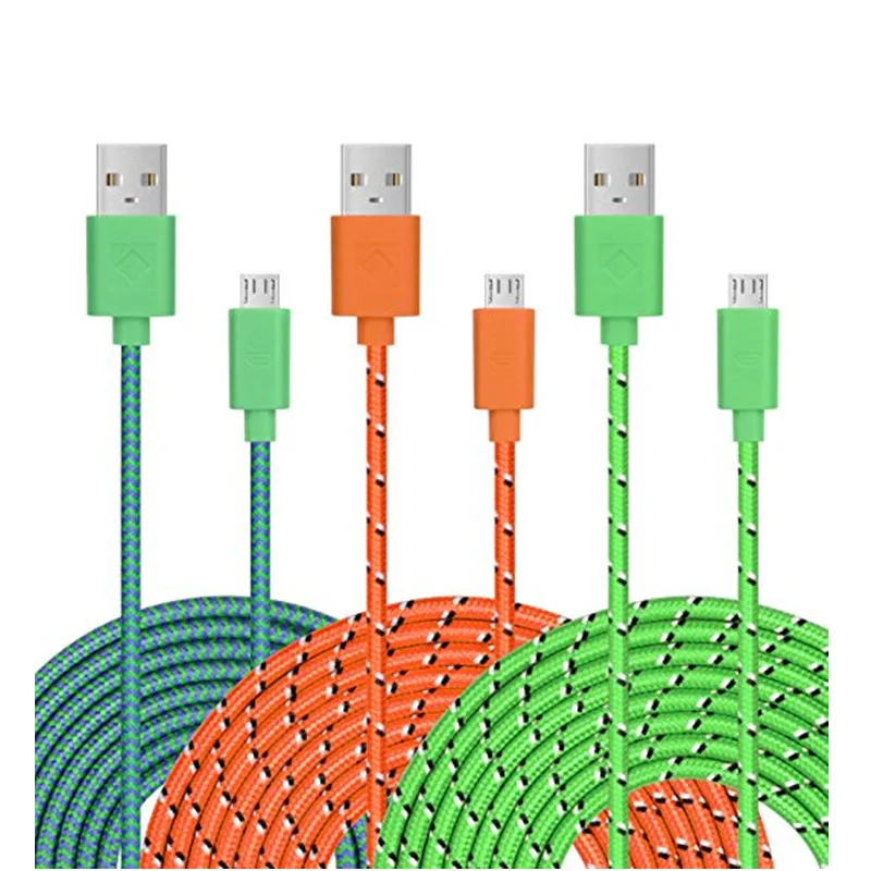 Подлинная A + качество Micro USB плетеный нейлоновый шнур зарядного устройства для