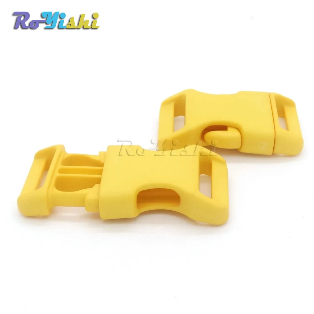 Yellow 1 ''(25 мм) пластиковые цветные Контурные боковые пряжки для паракордовых браслетов/задней части - Цвет: Yellow