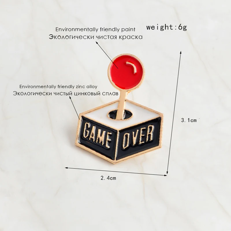 Брошь Game Over Детская игровая консоль значок в форме джойстика из мультфильма