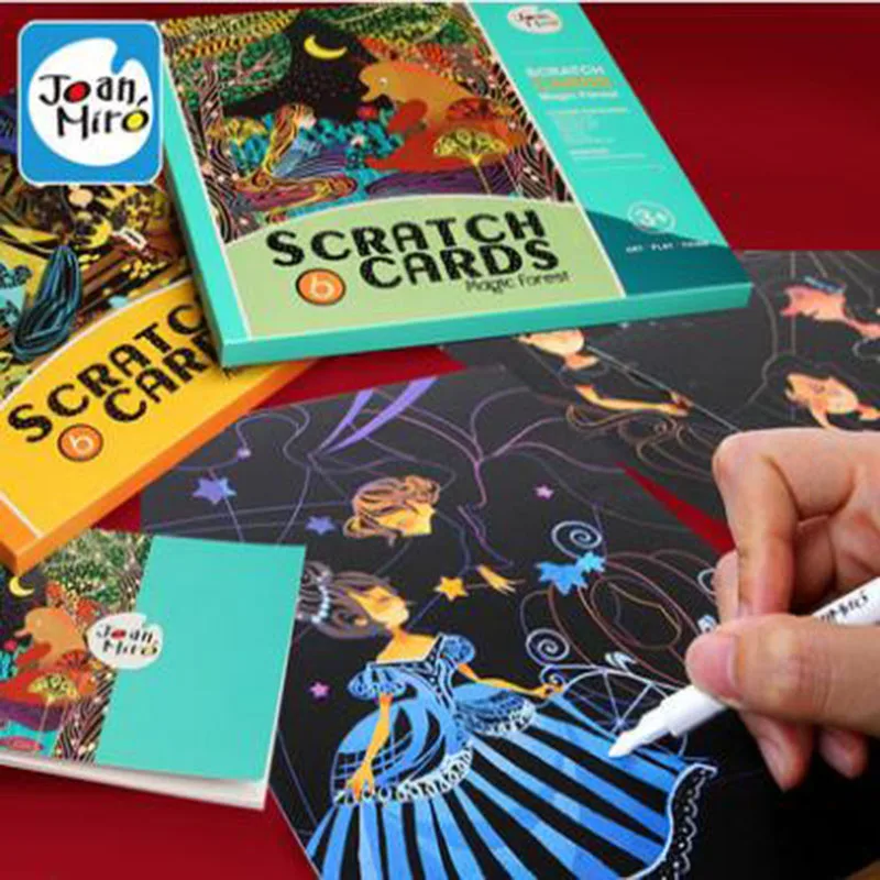 

Children fairy cartoon story scratch cards for drawing toys/ Kids baby scraping painting of cinderella/alibaba/scrape paper
