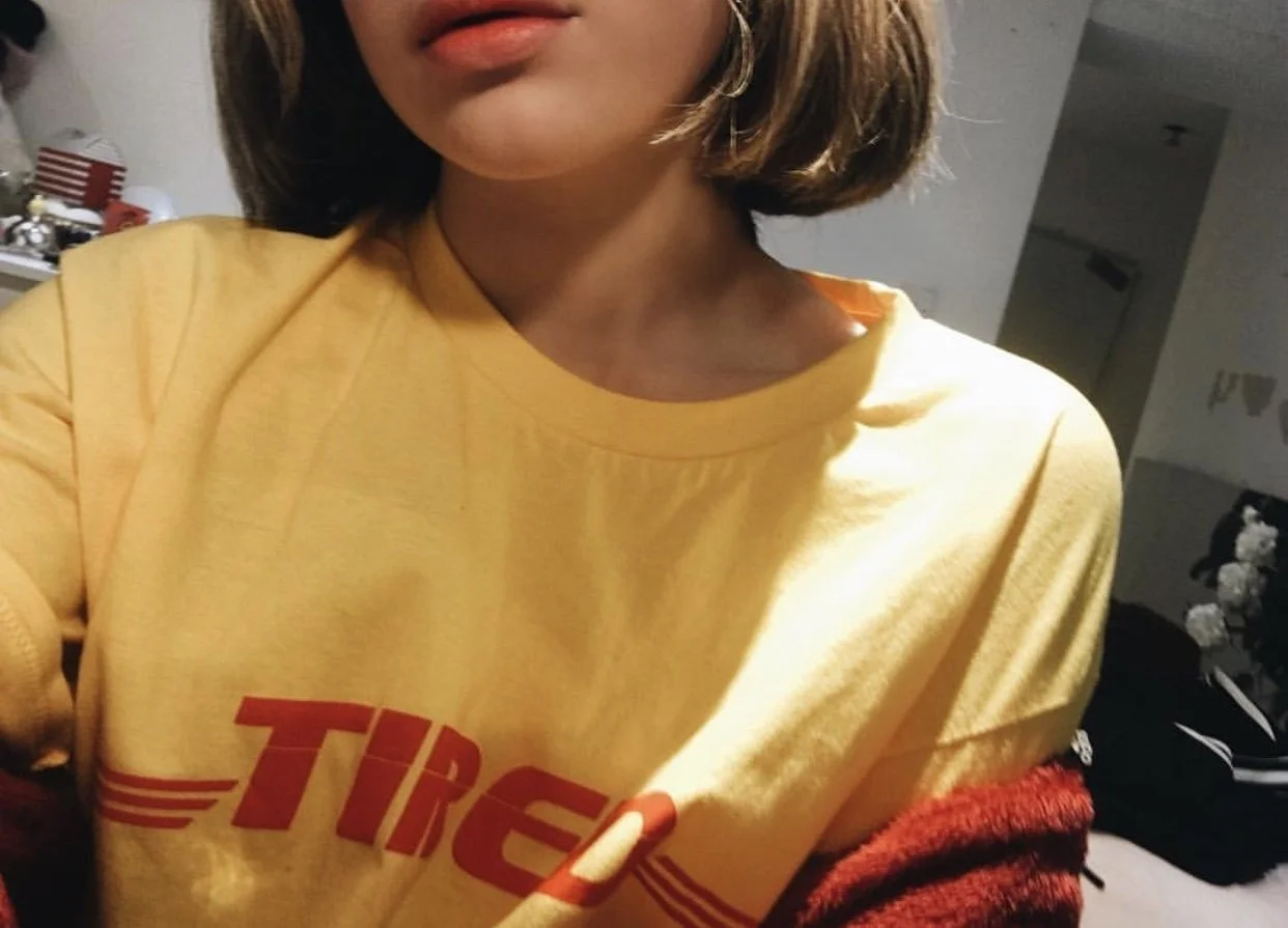 Забавная футболка kuakuayu HJN с принтом усталой DHL модная желтая унисекс Tumblr рубашка в