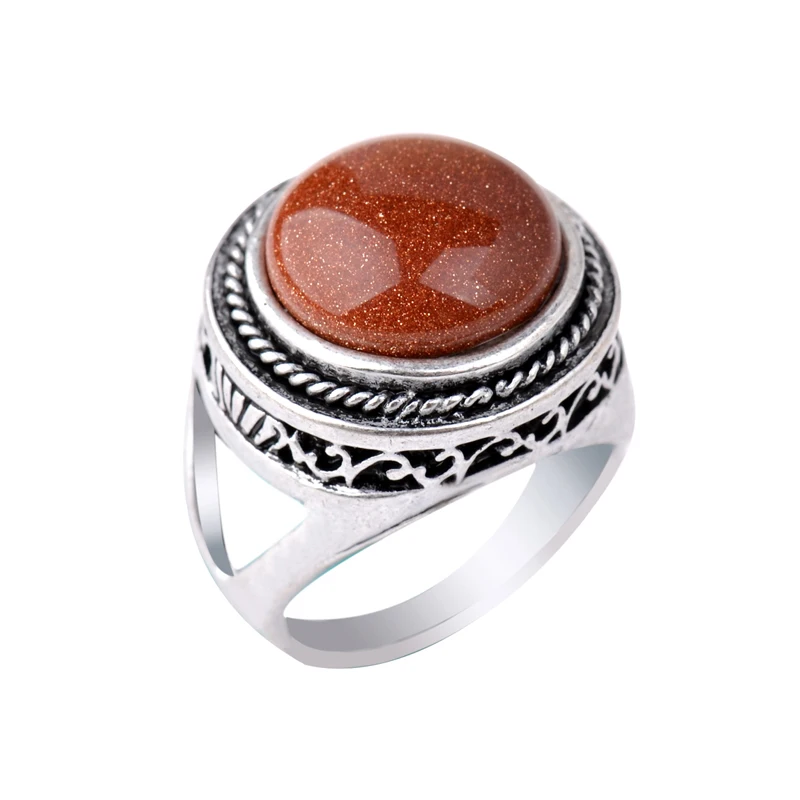 Кольцо с натуральным опалом золотого песка кольцо агатом драгоценный камень