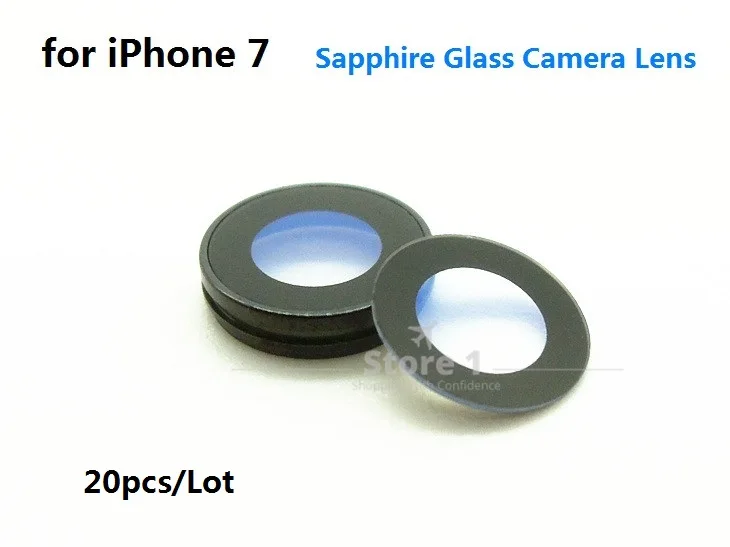 

20pcs/Lot Original for Apple iPhone 7 Camera Lens; Sapphire Crystal Single Glass With/ Without Frame for iPhone 7 4.7