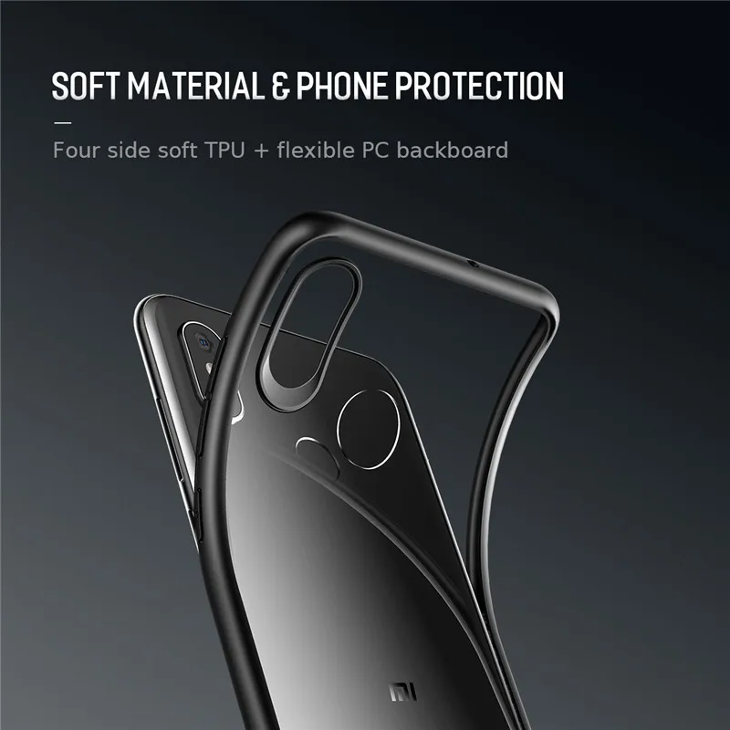 Тонкий чехол ROCK для Xiaomi Mi 8, мягкий чехол из ТПУ+ жесткого поликарбоната, сверхпрочный защитный силиконовый чехол для Xiaomi Mi 8