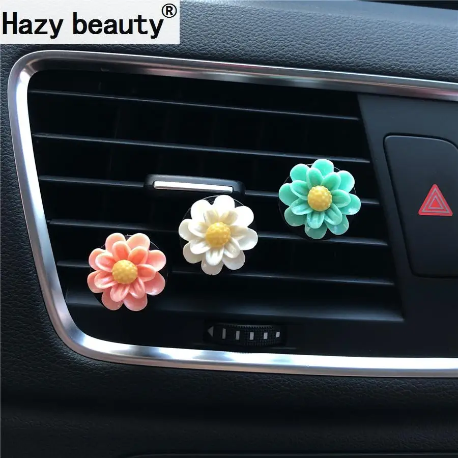 2 шт. цветные маленькие цветы украшение для автомобиля зажим духов автомобильный