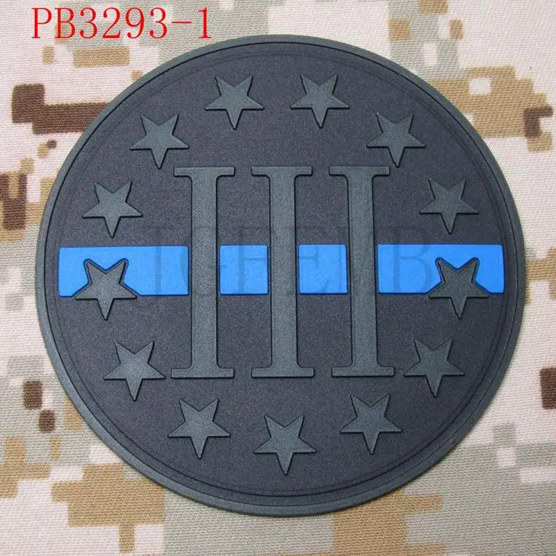 Тонкая синяя линия 3% III защита свободы 3D ПВХ патч|the patch|3d pvc patchpatches patches |
