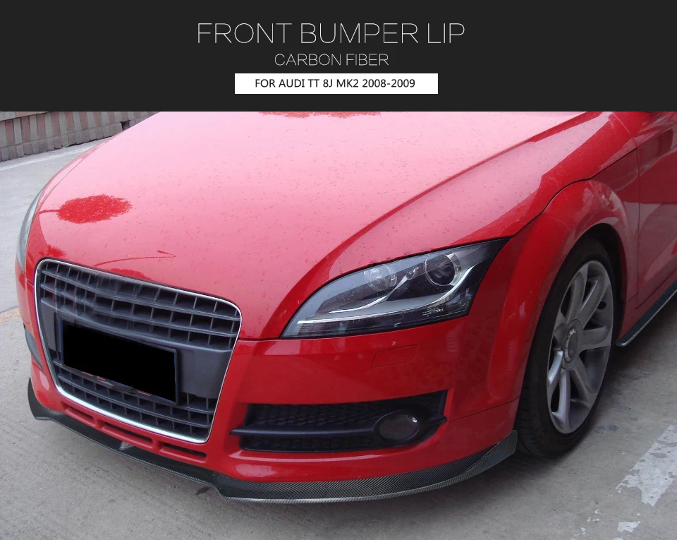 Углеродного волокна передний бампер спойлер для Audi TT 8J MK2 купе 2-двери 2008-2009 ГОЛОВА бампера